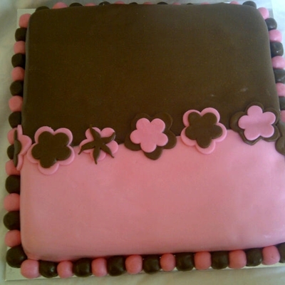 Pink And Brown Baby Shower Cake