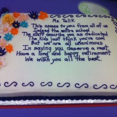 Teacher's Retirement Cake