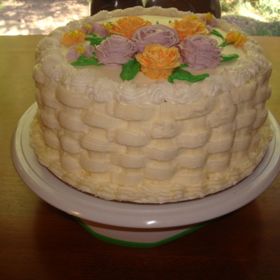 Final Cake For 2Nd Wilton Class..flowers & Cake Design