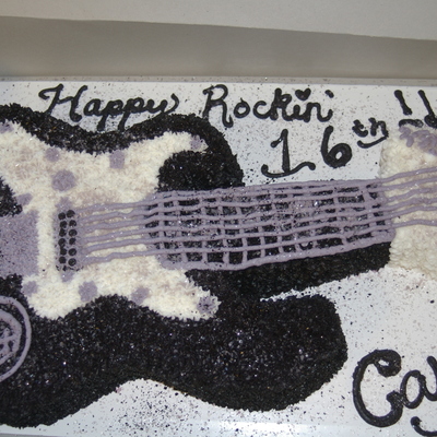 Guitar Cake With Glitter