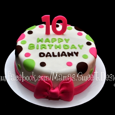 Polka Dot And Bow Cake