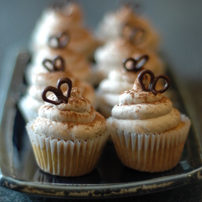 Mini Coffee Chiffon Cupcakes With Cocoa Whipped Cream