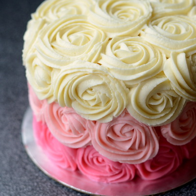 Pink Ombre Rose Cake