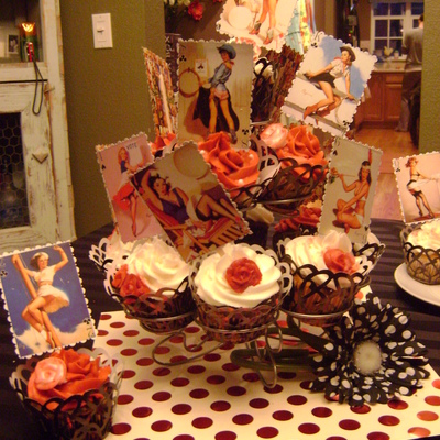 Pin Up Girl Bachelorette Party Cupcakes