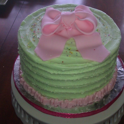 Green/pink Cake For A Soroiety Tea