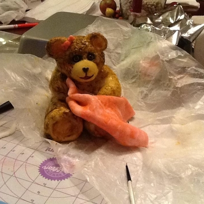 Element Baby Shower Cake (Rice Crispy & Fondant Bear)