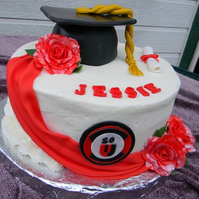 Rose Graduation Cake