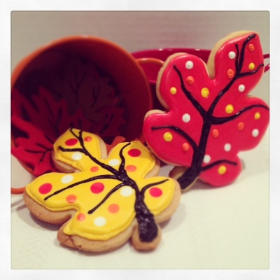 Assorted Fall And Halloween Themed Iced Sugar Cookies