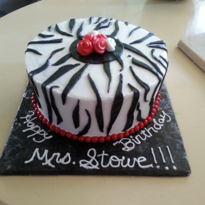 Zebra Stripe Birthday Cake