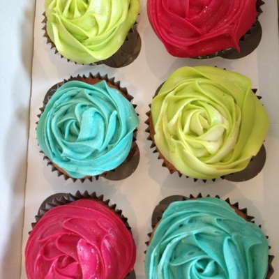 Neon Cupcake Roses