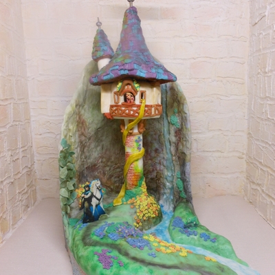 Lit-Up Tangled Rapunzel Tower Cake