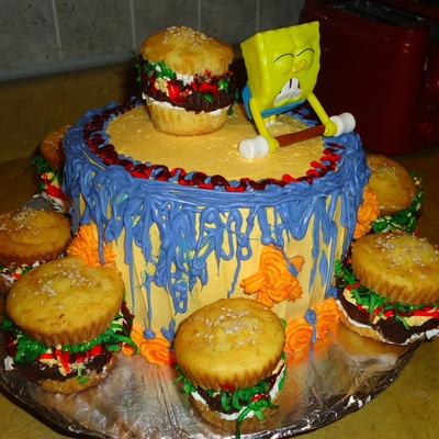 Spongebob Cake And Hamburgers