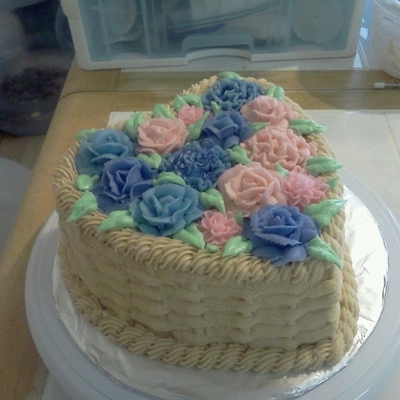 Heart Basket Full Of Flowers