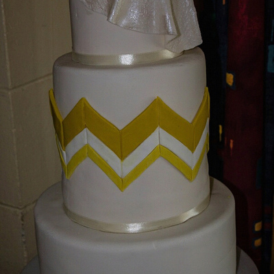 Yellow Chevron Cake