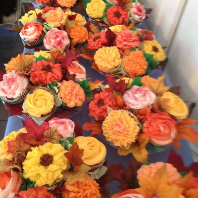 Cupcake Flower Bouquets For A Fall Wedding