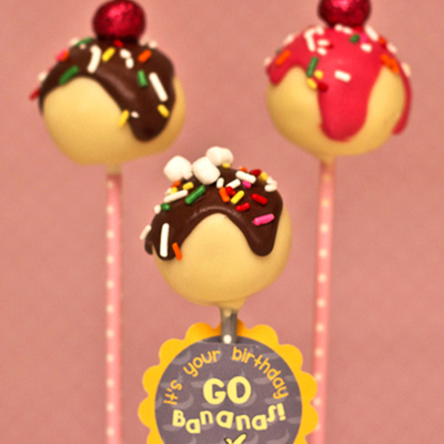 Banana Split Cake Pops