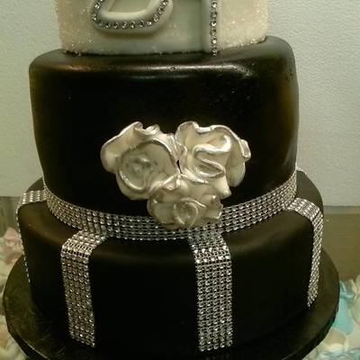 Bling Black And Whites Cake