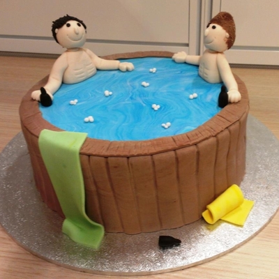 Hot Tub Birthday Cake