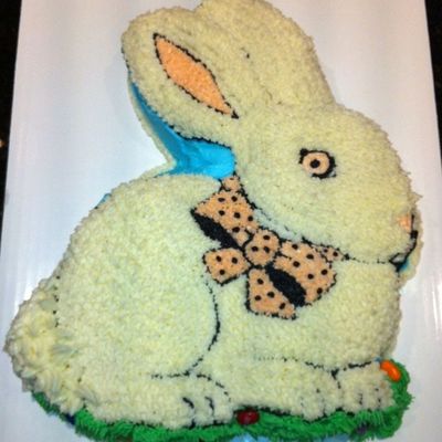 Bunny Made For A Pre Easter Brunch And Egg Hunt Yellow Cake With Buttercream