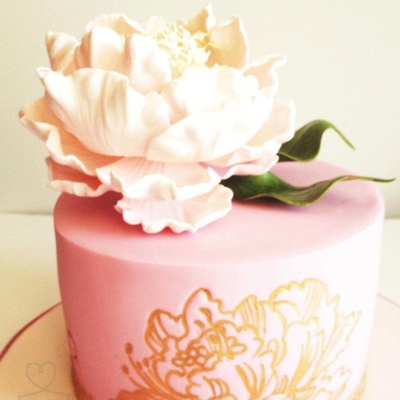 Pink Sugar Peony Cake