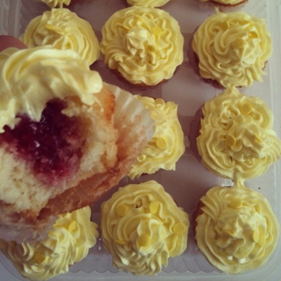 Strawberry Compote-Filled Cupcakes