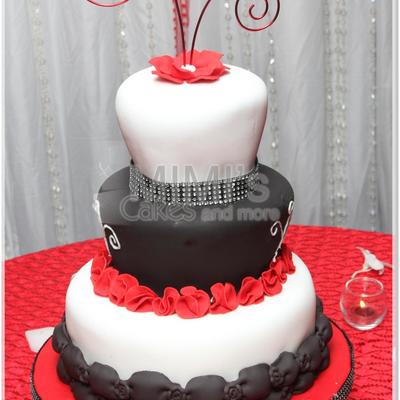 Red, Black And White Cake