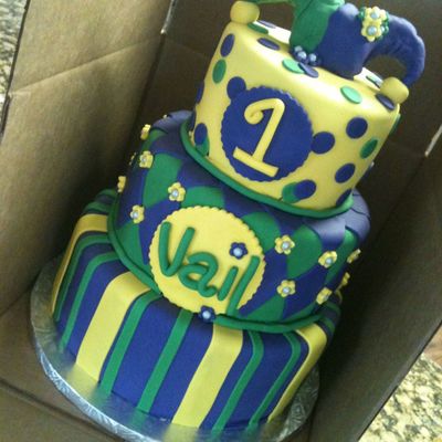 Mardi Gras Birthday Cake