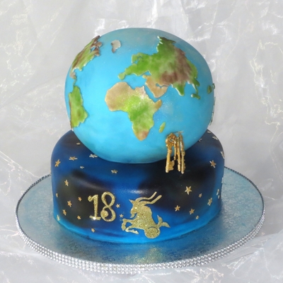 Capricorn On Globe With Keys To The Life