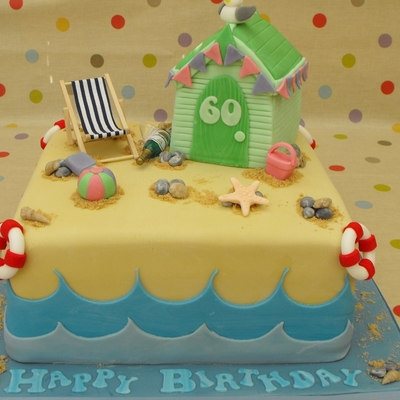 60Th Birthday Beach Cake