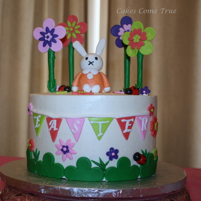Easter Bunny Made Of Fondant Carrot Cake With Cream Cheese Filling And Smbc Frosting With Fondant Decorations Inspired By Not Just Cakes