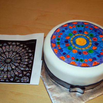 I Wanted To Make A Cake Inspired By The Rose Window In Notre Dame I Hand Painted The Cake Unfortunately I Ran Out Of Time Before The Ev