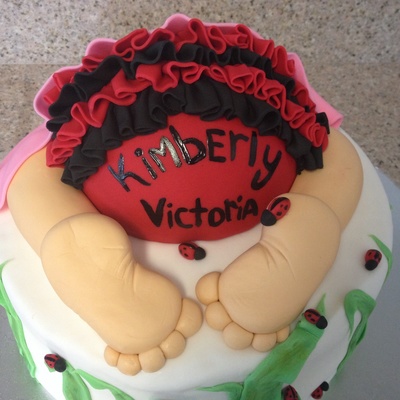 Ladybug Baby Shower Cake And Cupcakes