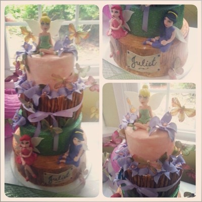 1St Birthday Cake For A Little Fairy Queen 3Rd And 4Th Tiers Are Cake Dummies Everything Is Handmade And From Scratch