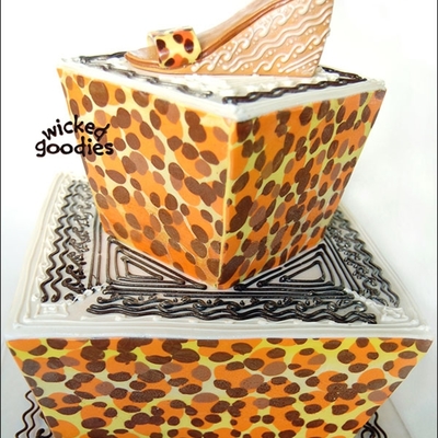 Leopard Print Shoe Cake