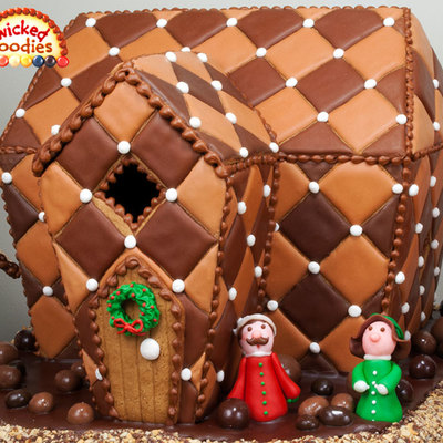 Chocolate Quilted Gingerbread Cookie House By Wicked Goodies