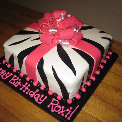 Zebra Present Cake