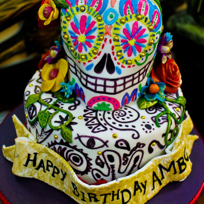 Day Of The Dead Inspired Birthday Cake