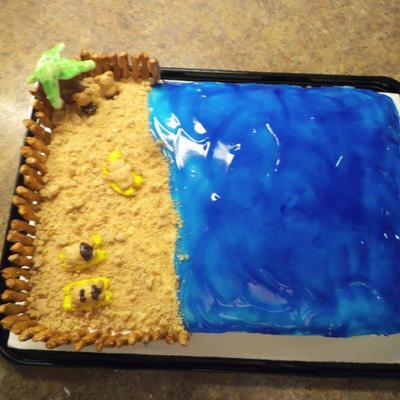 After This Picture Was Taken I Wrote Out Happy Retirement Tom Harken With White Chocolate And Placed It On The Water It Was A Joke For