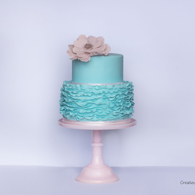 Blue Ruffle Cake