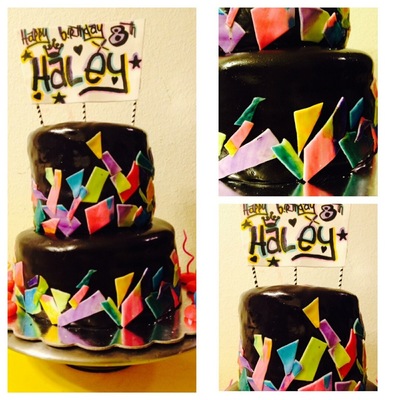 I Made This Cake For My Niece Who Was Turning 8 Years Old She Asked For A Swag Cake I Just Googled The Word And Colors Popped Up So I Cam