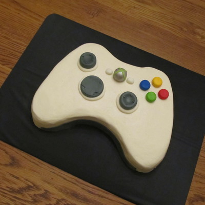 9X13 Cake That I Cut Into Shape Of Xbox Controller Iced In Buttercream And I Made All Buttonscontrols Out Of Fondant 11272013