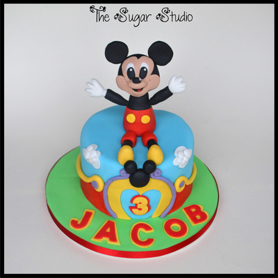 Mickey Mouse Clubhouse Cake With Handmade Cake Topper