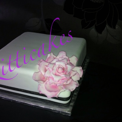 Carved Pink Rose Birthday Cake By Kitticakes