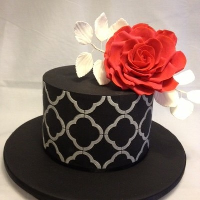 Black White And Red Rose