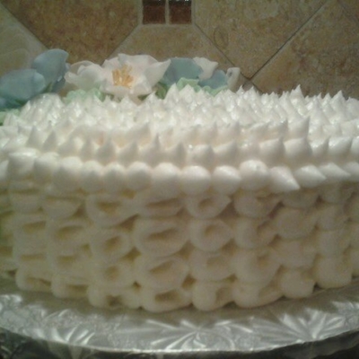 Cake Made For My Nieces Dance Recital Basic Vanilla Cake From Scratch With 5050 Briar Roses In Blue Light Pink And Yellow