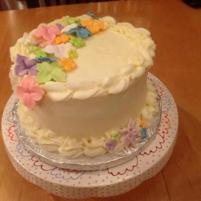 6 Carrot Cake With Cream Cheese Frosting With Modeling Chocolate Flowers