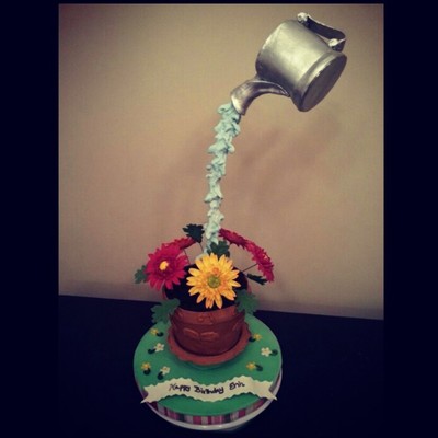 Flower Pot Birthday Cake.