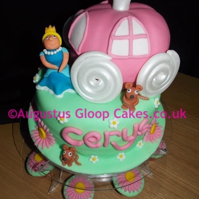 Disney Princess Cinderella Carriage Cake And Figures
