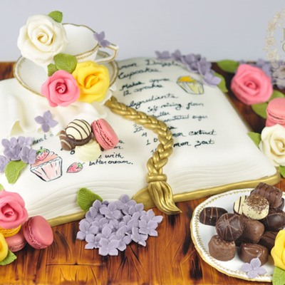 Tea, Macarons & Recipe Book Cake!