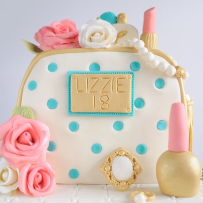 Roses, Cosmetics And Jewels Birthday Cake